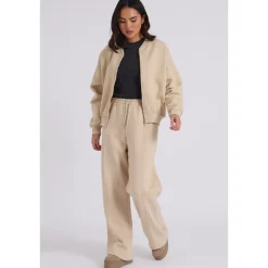 Cream Bomber and Wide Leg Jogger Set|Urban Bliss Discount