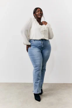 Button Front Frill Bodysuit|In the Style Outlet