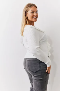 Frill Detail Knitted Top|In The Style New
