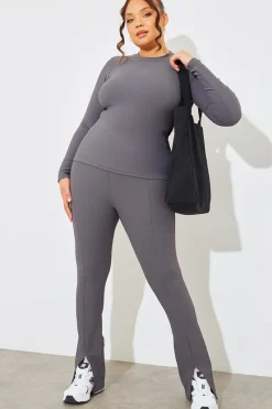 Crew Neck Short Sleeve Rib Top|In The Style Sale