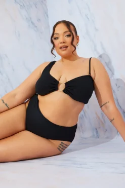 Crinkle High Leg Bikini Bottoms|In the Style Sale