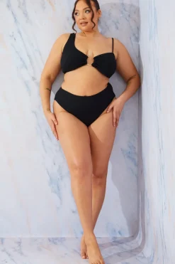 Crinkle High Leg Bikini Bottoms|In the Style Sale