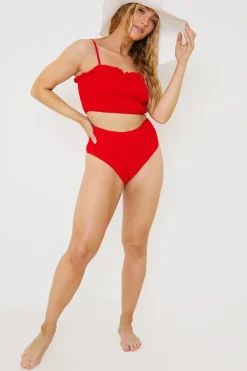 Crinkle High Waist Bikini Bottoms|In the Style New
