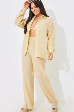Crinkle Oversized Shirt|In the Style Clearance