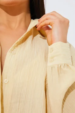 Crinkle Oversized Shirt|In the Style Clearance