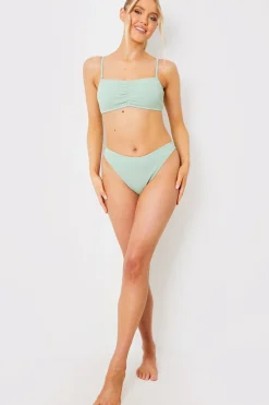 Crinkle Ruched Front Bandeau Bikini Top|In the Style Hot