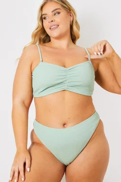 Crinkle Ruched Front Bandeau Bikini Top|In the Style Hot