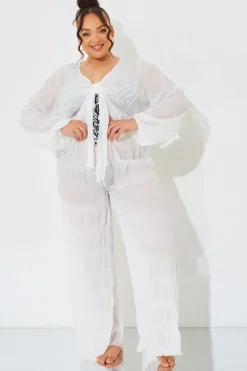 Crinkle Tie Front Blouse|Fits Outlet