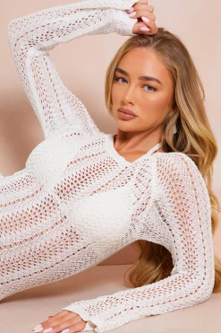 Crochet Flare Sleeve Midaxi Dress|In the Style Outlet