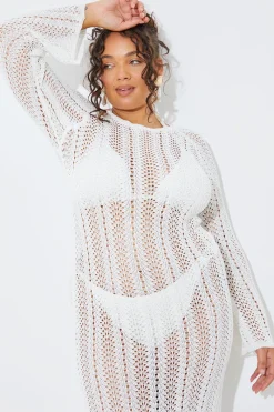 Crochet Flare Sleeve Midaxi Dress|In the Style Outlet