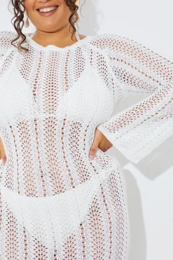 Crochet Flare Sleeve Midaxi Dress|In the Style Outlet