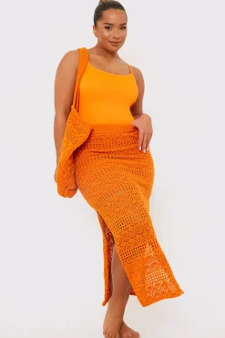 Crochet Midaxi Skirt|In the Style Clearance