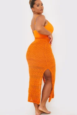 Crochet Midaxi Skirt|In the Style Clearance