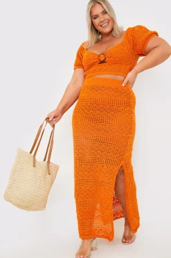 Crochet Puff Sleeve Crop Top|In the Style Sale