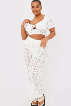 Crochet Puff Sleeve Crop Top|In the Style Sale