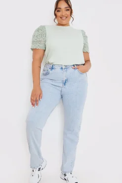 Crochet Sleeve T-Shirt|In the Style Outlet