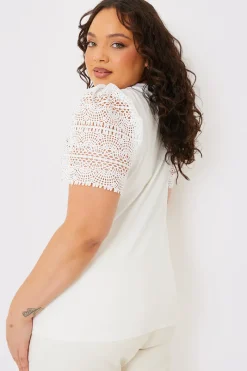 Crochet Sleeve T-Shirt|In the Style Outlet