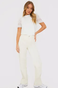 Crochet Sleeve T-Shirt|In the Style Outlet