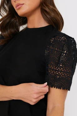 Crochet Sleeve T-Shirt|In the Style Outlet