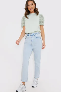 Crochet Sleeve T-Shirt|In the Style Outlet
