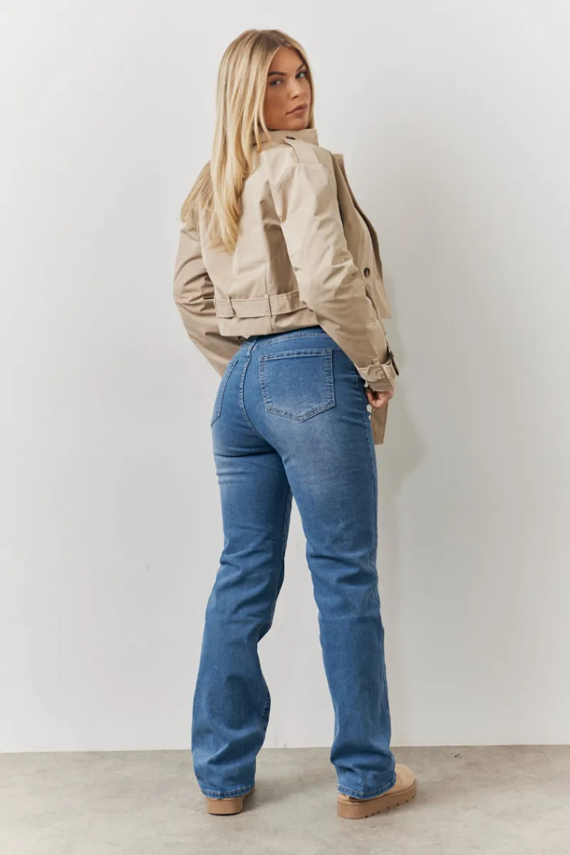 Cropped Belted Trench Coat|In The Style Outlet