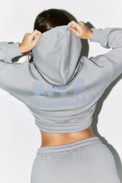 Cropped Drawstring Co-Ord Hoodie|Fits Clearance