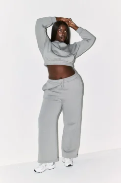 Cropped Drawstring Co-Ord Hoodie|Fits Clearance