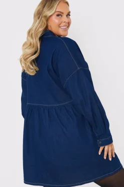 Dark Wash Mini Smock Shirt Dress|In the Style Best