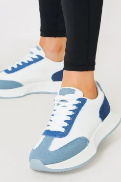 Denim Contrast Detail Trainer|In The Style Clearance