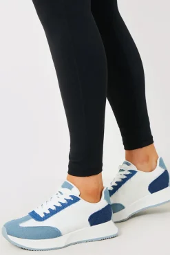 Denim Contrast Detail Trainer|In The Style Clearance