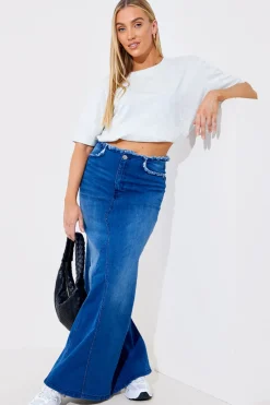 Denim Maxi Skirt|In The Style Best