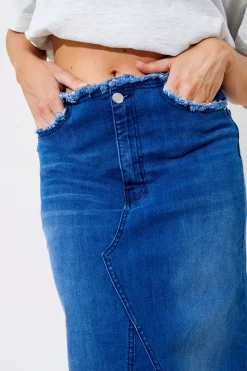 Denim Maxi Skirt|In The Style Best