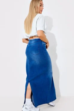 Denim Maxi Skirt|In The Style Best