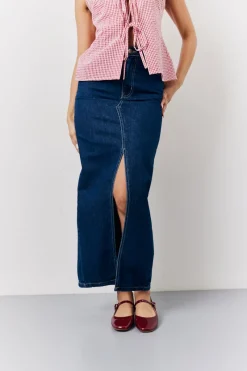 Denim Maxi Skirt|In The Style Outlet