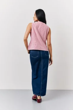 Denim Maxi Skirt|In The Style Outlet