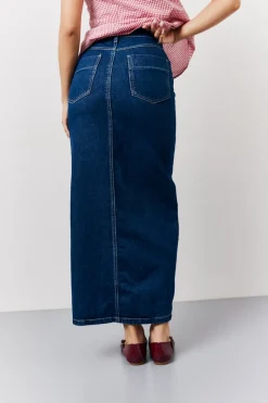 Denim Maxi Skirt|In The Style Outlet