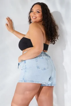 Denim Paper Bag Short|Fits