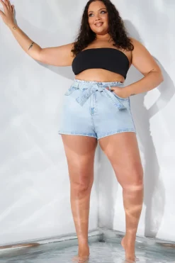 Denim Paper Bag Short|Fits