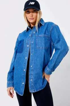 Denim Shirt With Contrast Pocket|In The Style Hot