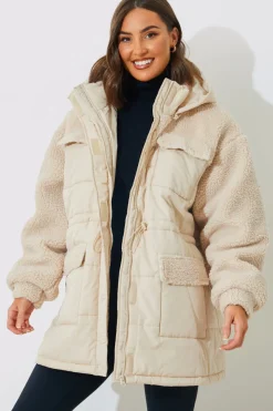 Detachable Hood Borg Puffer Coat|In the Style New
