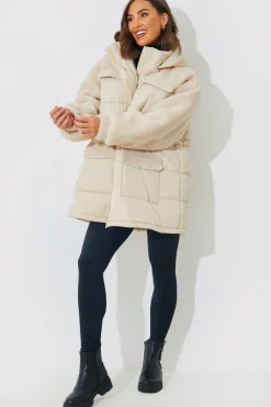 Detachable Hood Borg Puffer Coat|In the Style New