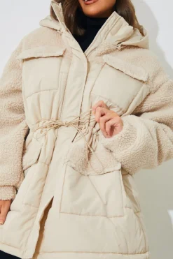 Detachable Hood Borg Puffer Coat|In the Style New