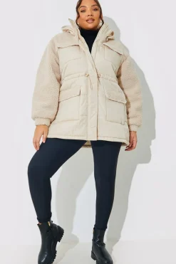 Detachable Hood Borg Puffer Coat|In the Style New