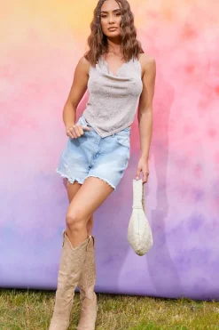 Distressed Denim Shorts|In the Style Hot