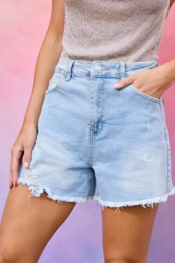 Distressed Denim Shorts|In the Style Hot