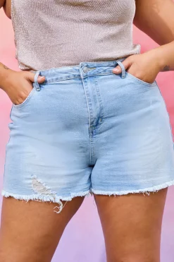 Distressed Denim Shorts|In the Style Hot