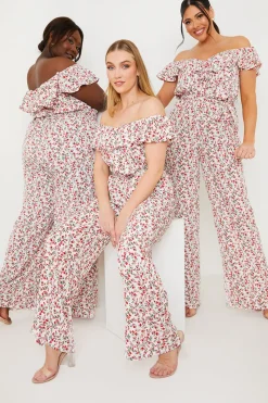 Ditsy Floral Print Wrap Bardot Jumpsuit|In the Style Discount