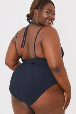 Double Strap Ring Detail Control Crinkle Swimsuit|In the Style Outlet