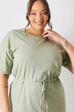 DRAWSTRING WAIST SPLIT HEM TSHIRT DRESS|In the Style