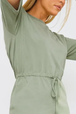 DRAWSTRING WAIST SPLIT HEM TSHIRT DRESS|In the Style